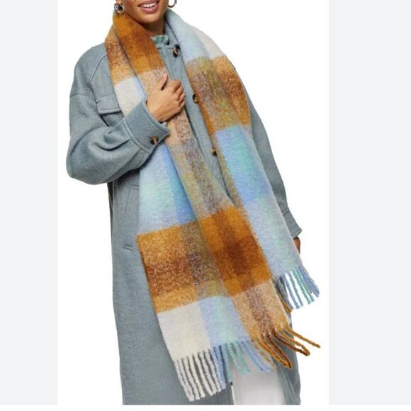 Topshop Accessories - TOPSHOP OS SCARF SCARVES SOFT PLAID MULTICOLOR UNISEX THICK WARM FUZZY NWT NEW